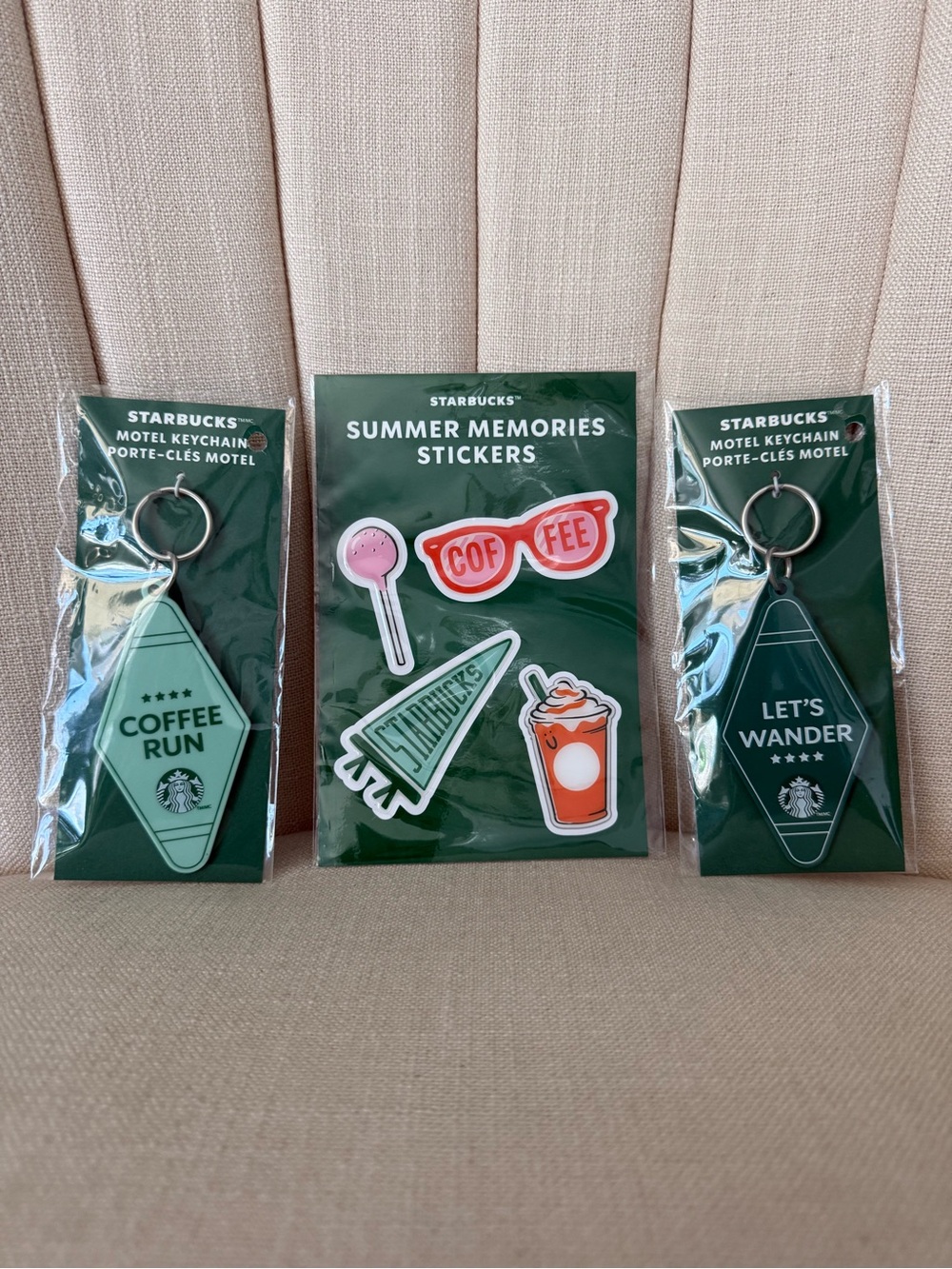 NEW Starbucks MOTEL keychain STICKERS summer road trip coffee STOCKING STUFFERS